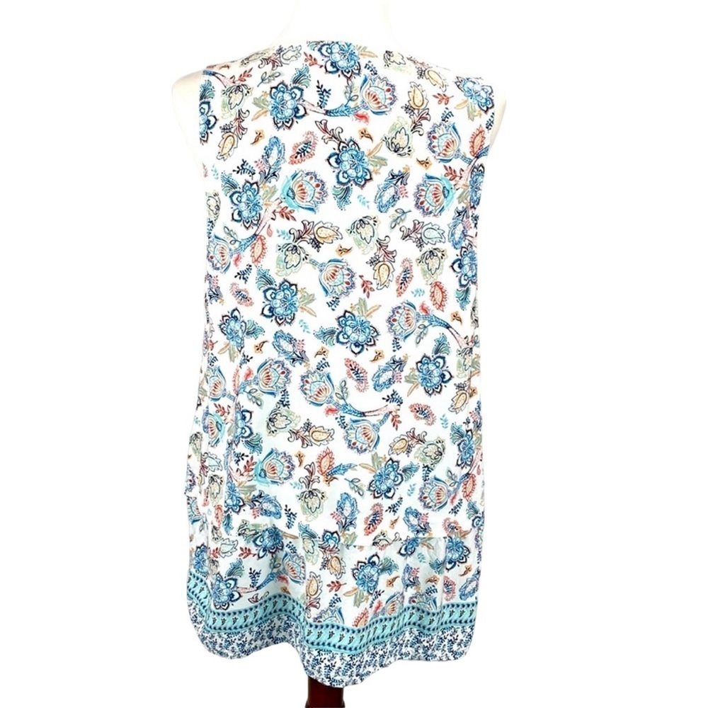 J Jill Floral Flounce Hem Blouse - Picture 5 of 7